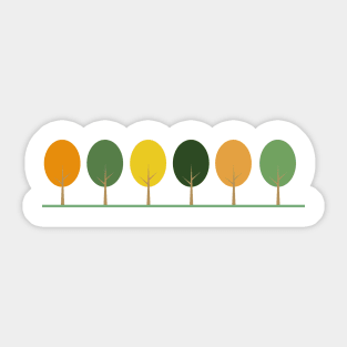 Colorful autumn trees. Sticker